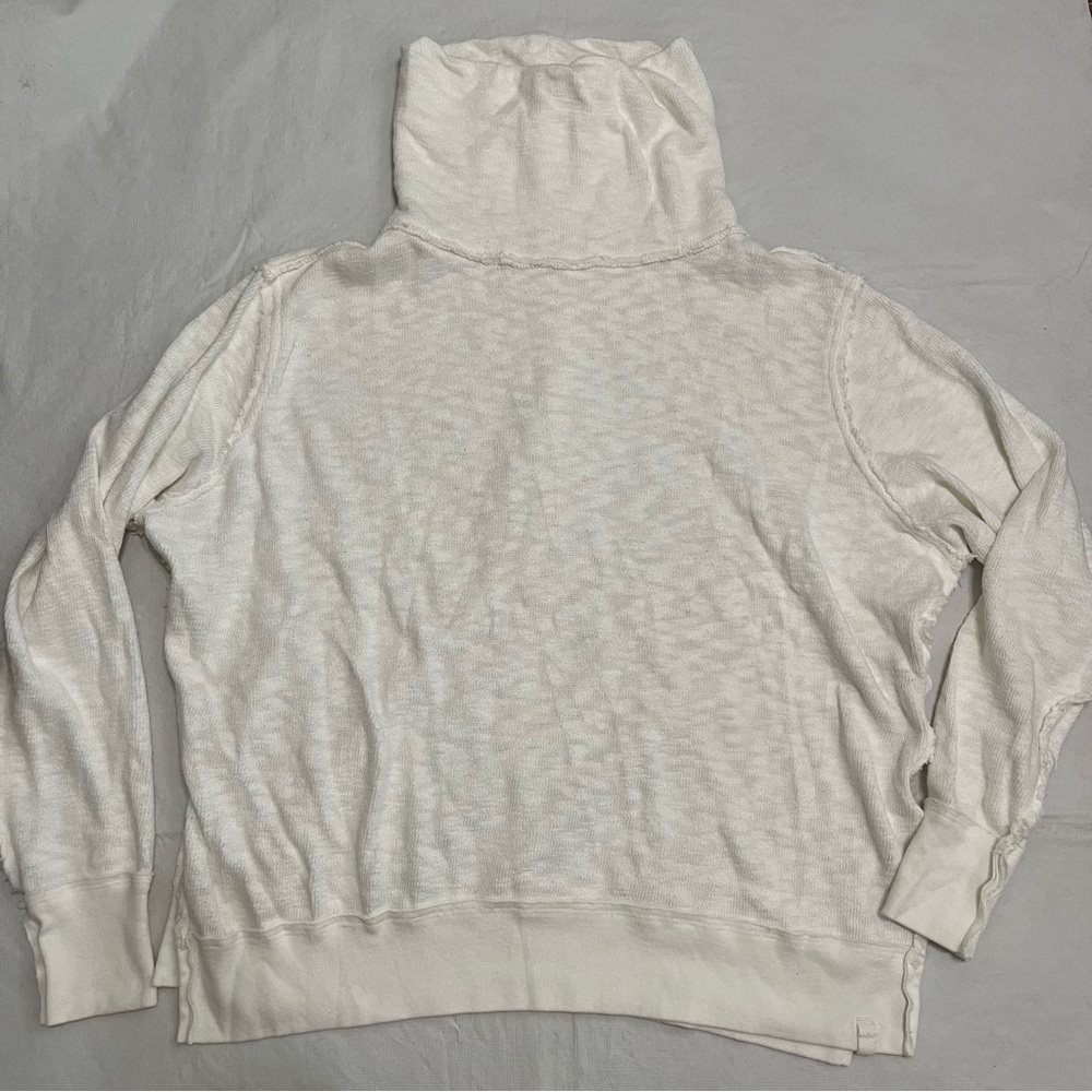 We The Free White Oversized Pullover Turtleneck Sweater
